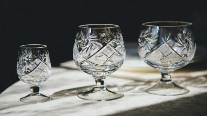 A set of crystal glasses