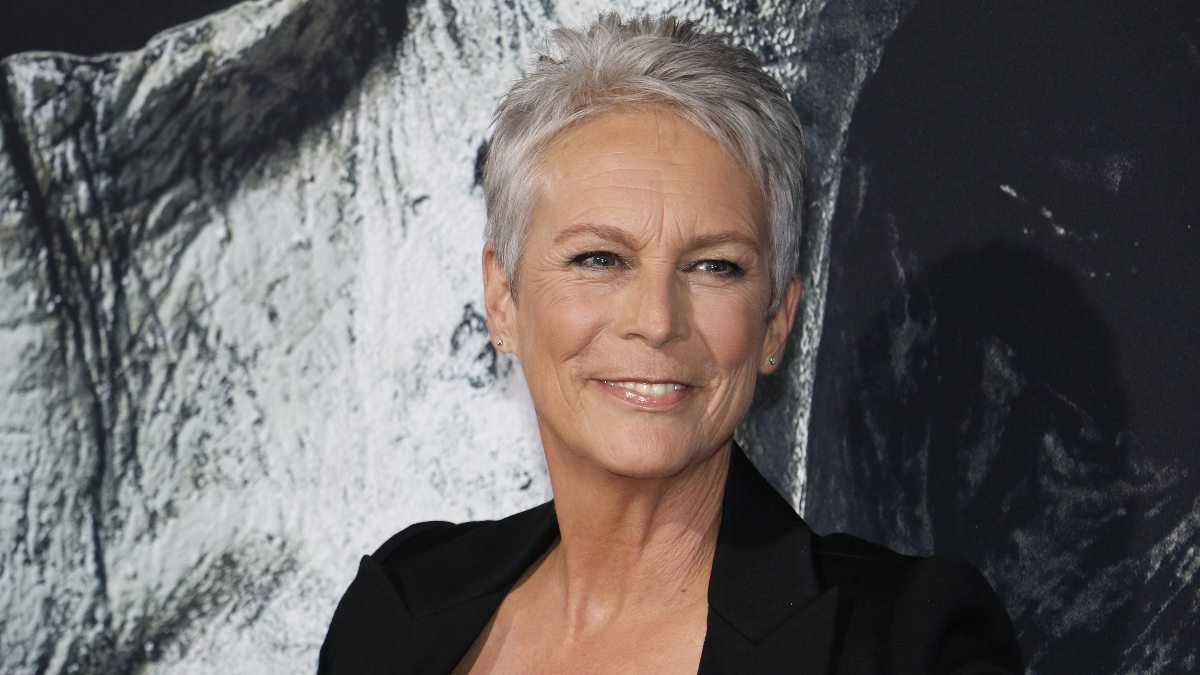 Jamie Lee Curtis with pixie haircut