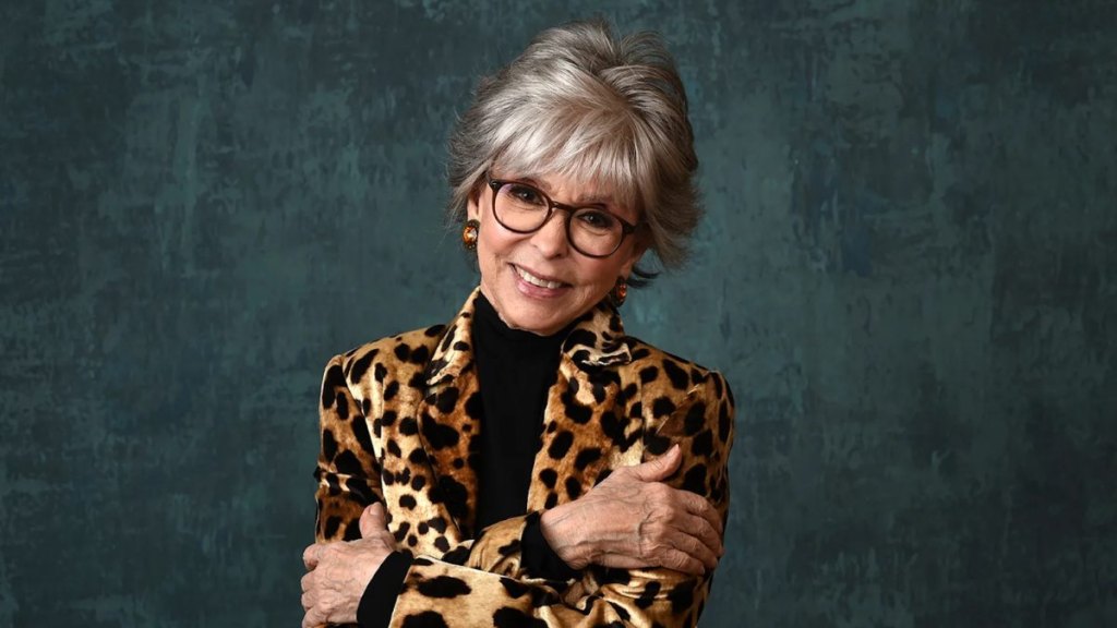 Rita Moreno with long pixie haircut