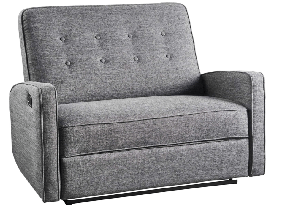 Christopher Knight Home GDFStudio Christopher Knight Home Calliope Buttoned Fabric Reclining Loveseat, Grey / Black