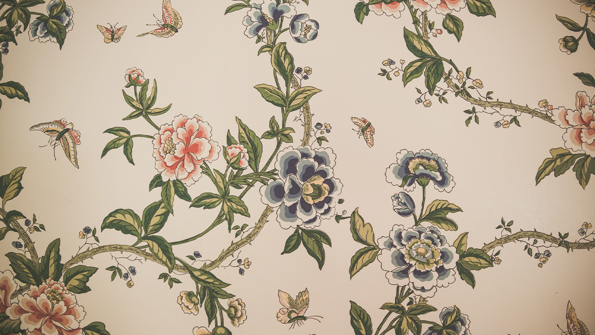 White and Green Vintage Floral Wallpaper Customised  lifencolors