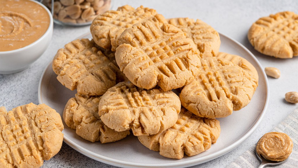 Plate of peanut cookies made using Chef Virginia Willis' recipe to help support weight loss