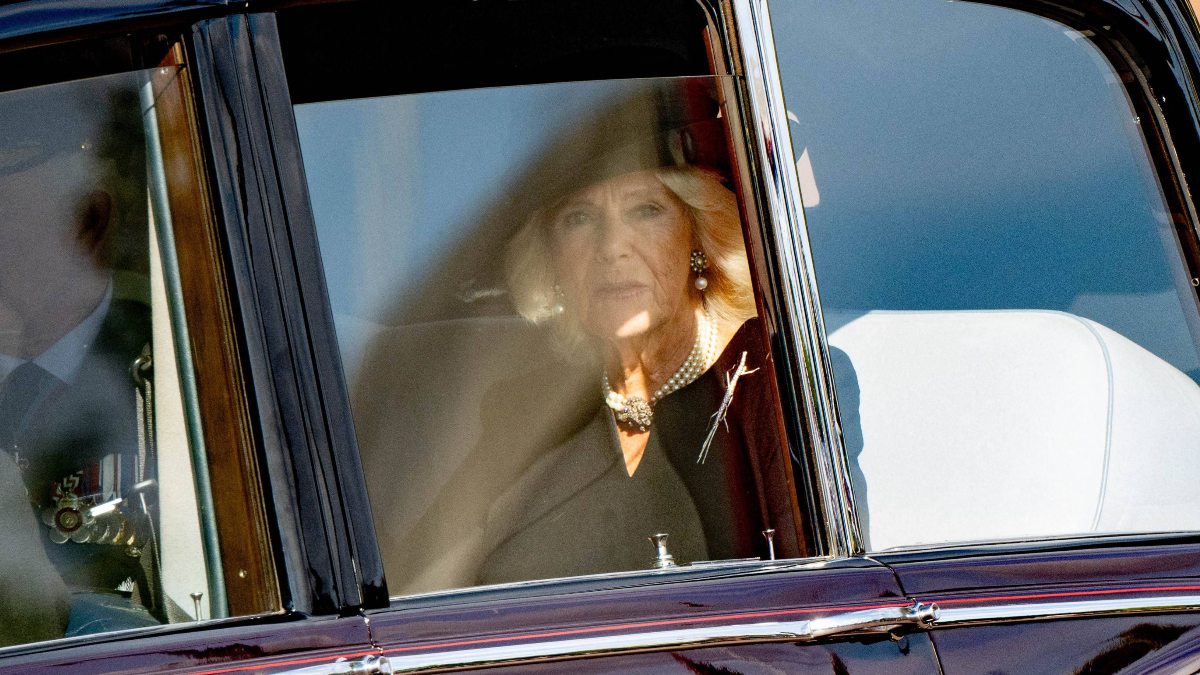 Queen Consort Camilla wearing thistle brooch Sept 15 2022