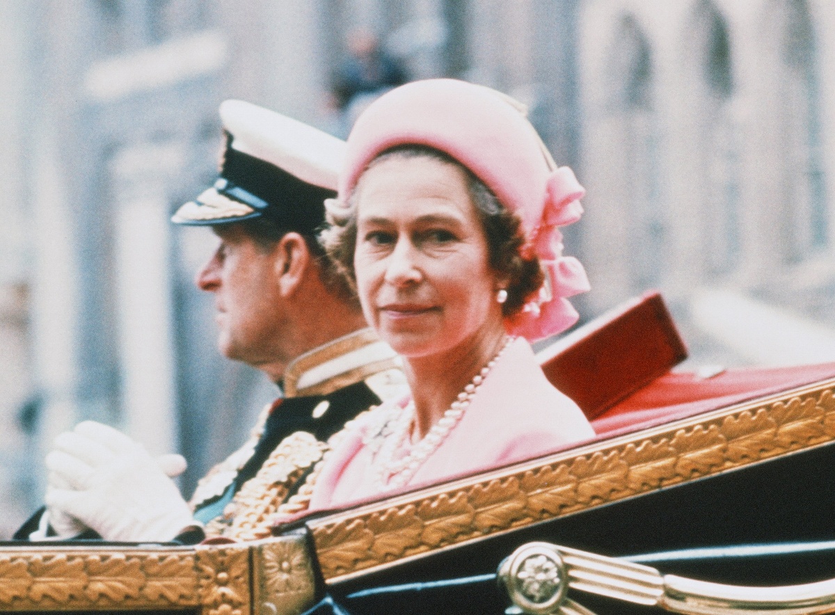 Tuesday 7th June 1977., as part of HRH Silver Jubilee celebrations, after lunch at Guildhall, Queen Elizabeth II & Prince Philip ride back to the Palace