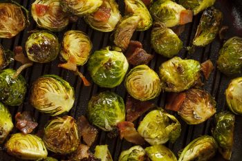 Homemade Grilled Brussel Sprouts With Fresh Bacon