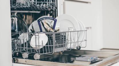 the best way to clean the inside of a dishwasher: Dishwasher in kitchen with clean dishes.