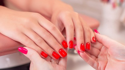 Red Shellac nails