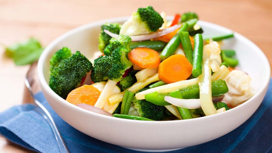Stir-fried vegetables in a bowl