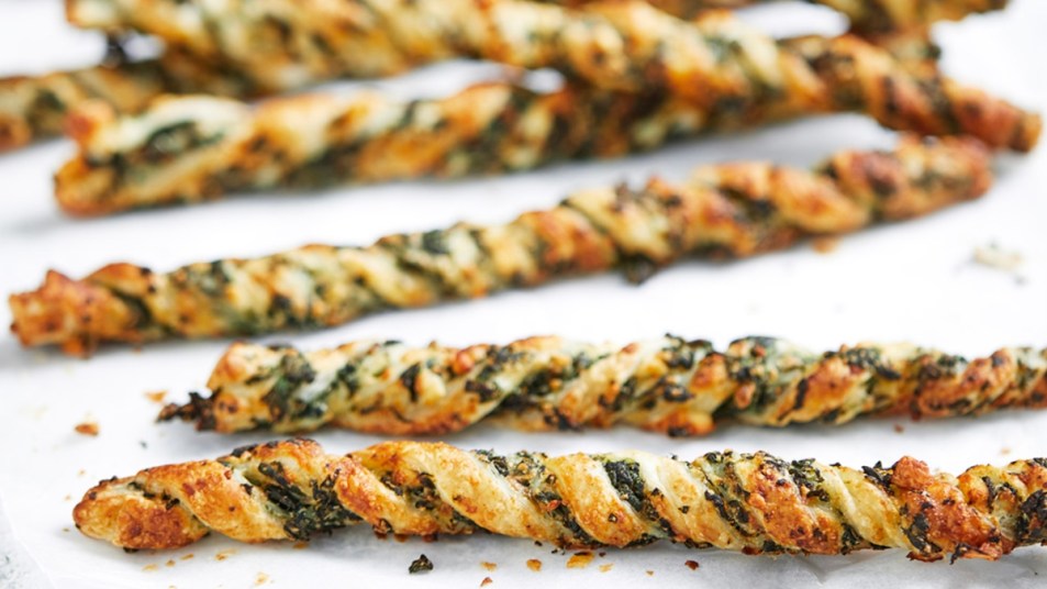 air fryer snacks, spinach and feta twists
