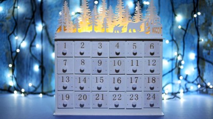 Advent calendar with holiday lights