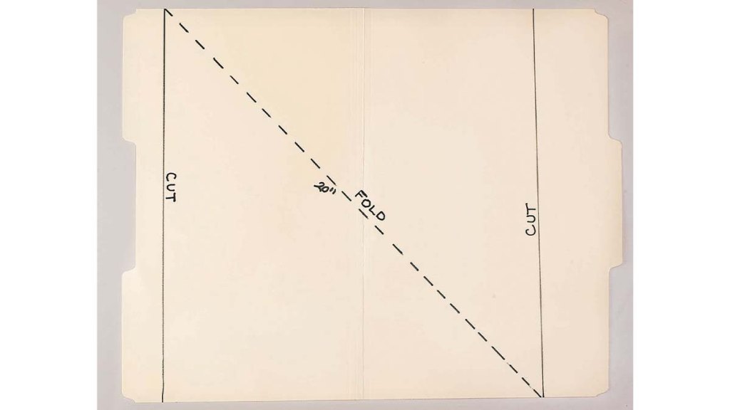 Step 1 of Thanksgiving cornucopia: Mark manila fold 