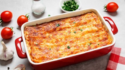 A pan of lasagna
