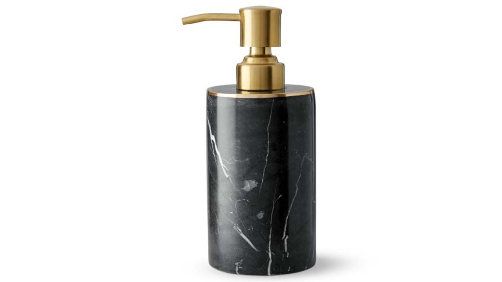 Black Marble and Brass Soap Dispenser from Williams-Sonoma