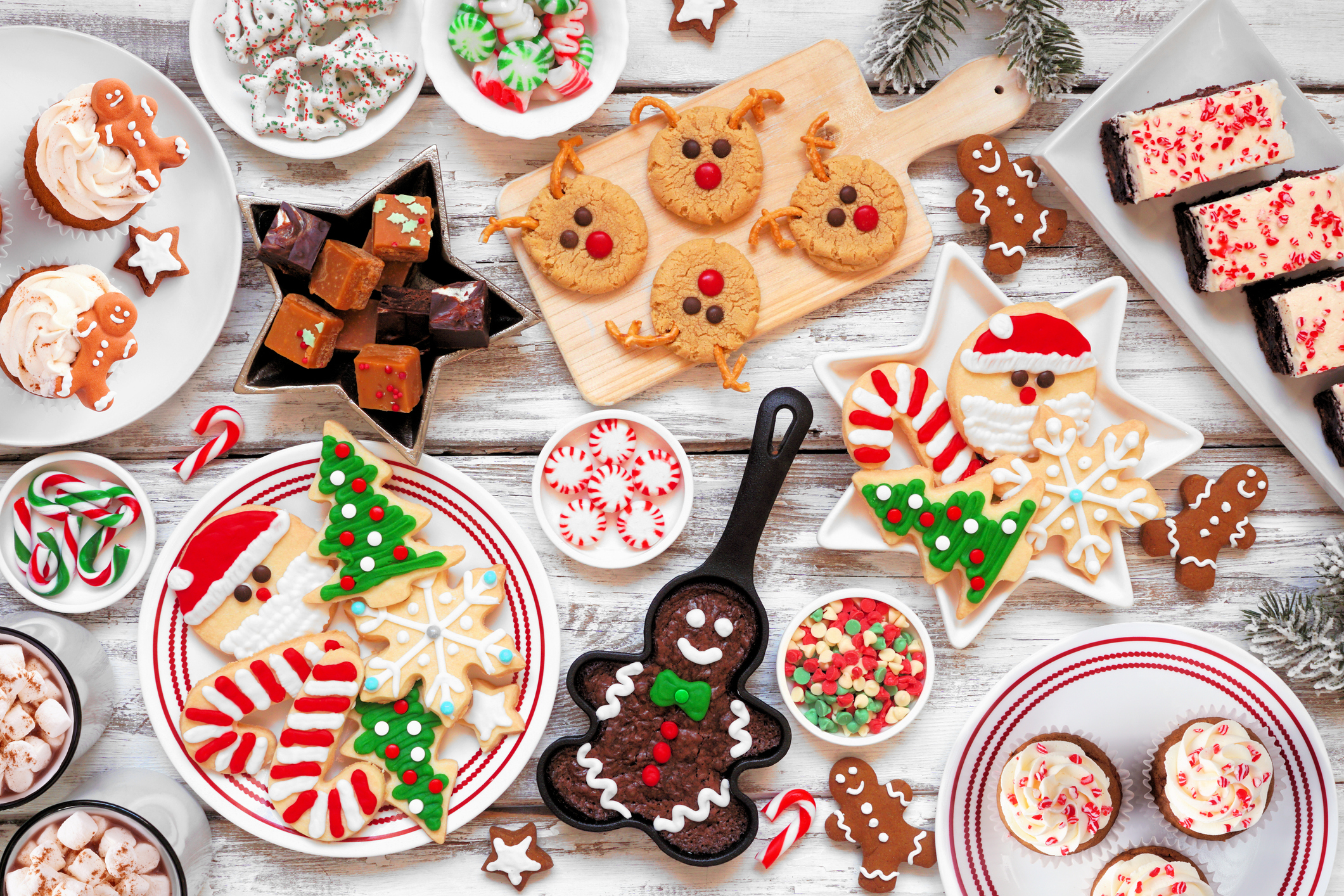 A Christmas dessert spread as part of a story on baker Gemma Stafford's holiday baking tips
