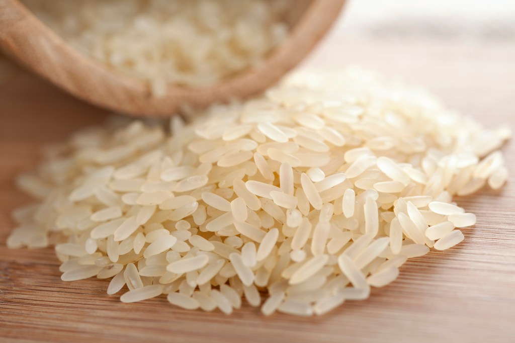 Uncooked rice on table