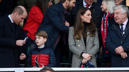 Prince George at a rugby match