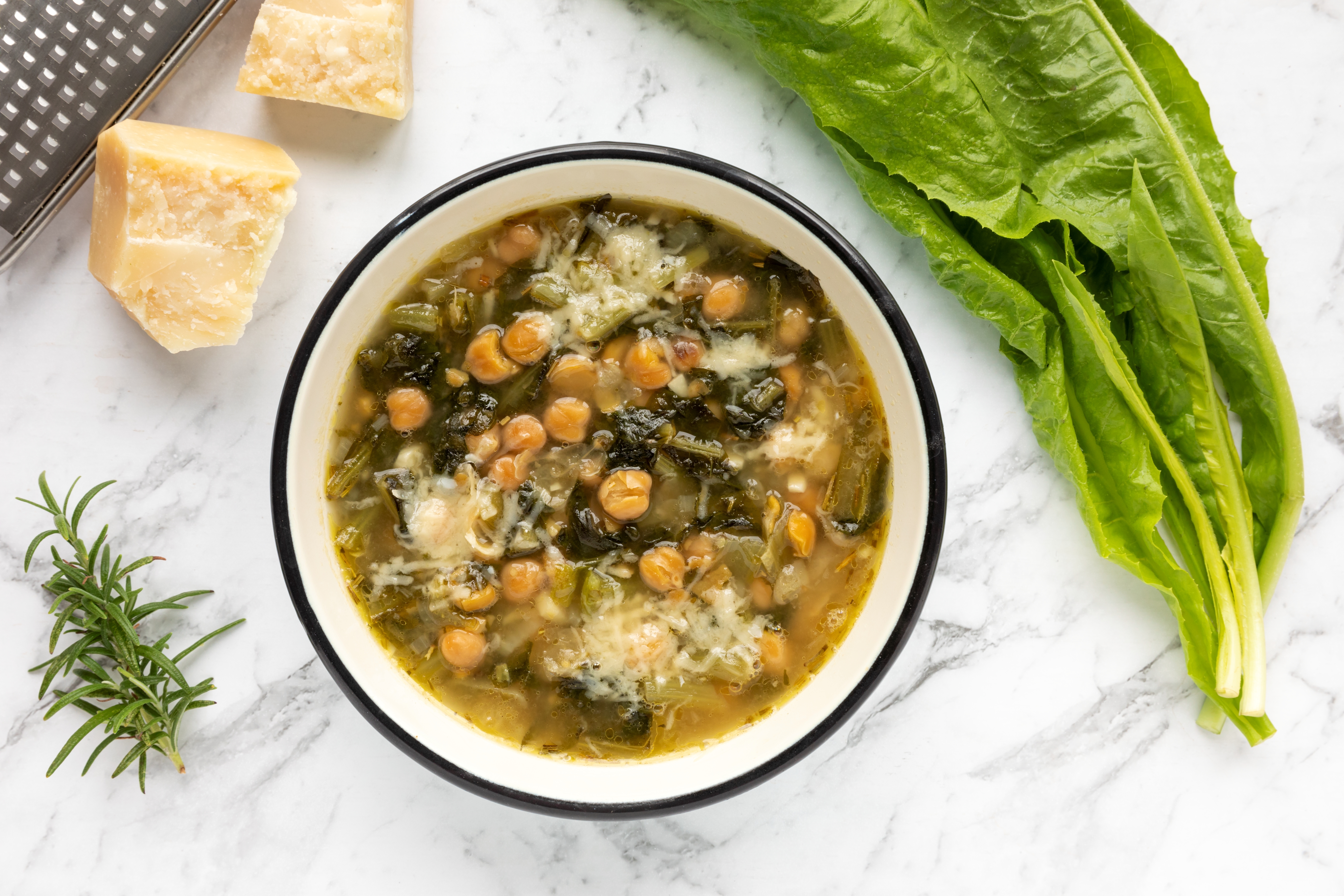 chicory and chickpea soup