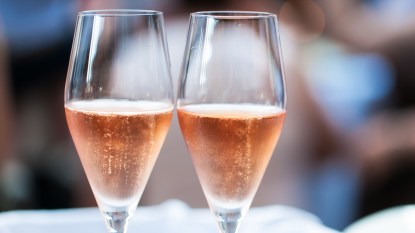 Sparkling wines in glasses