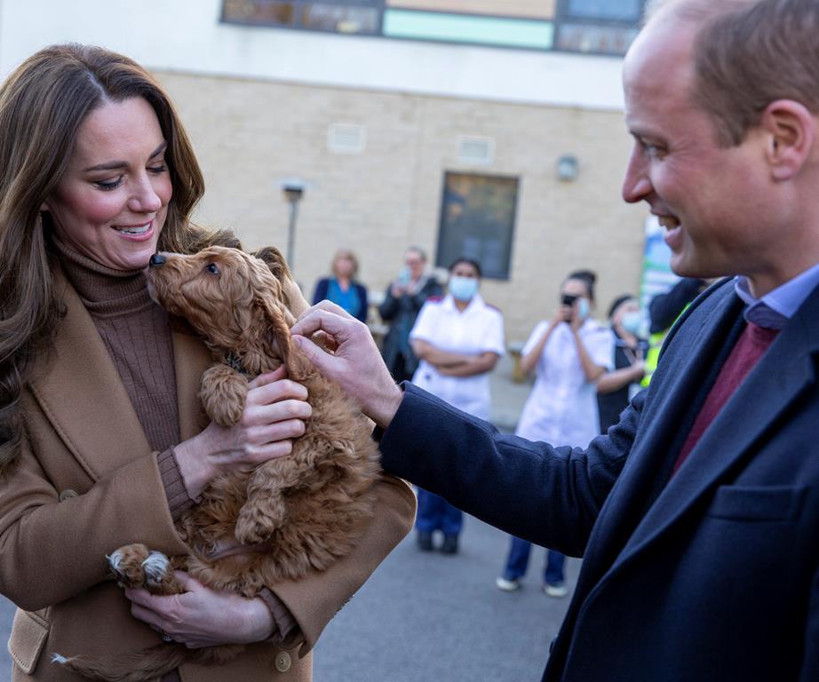 Kate Middleton holding a puppy