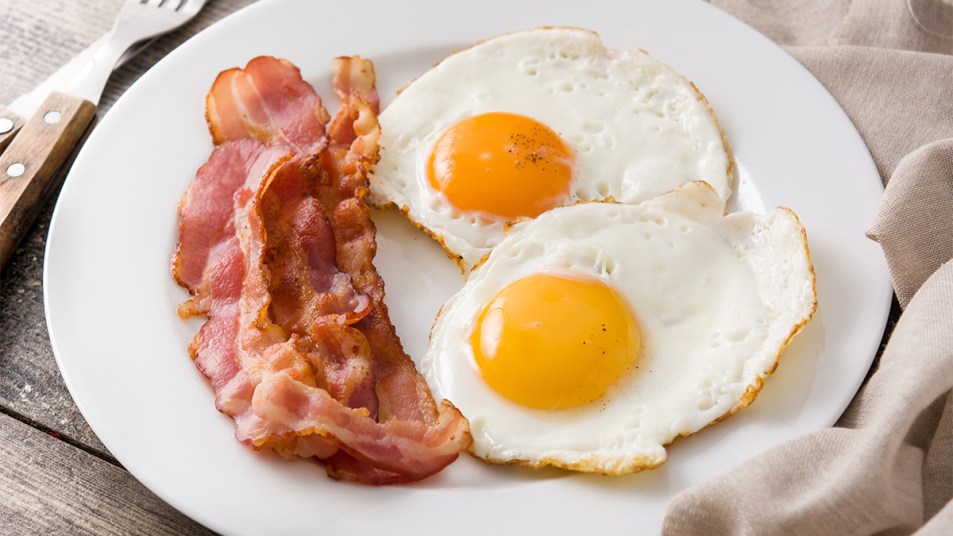 Sunny side up eggs with bacon