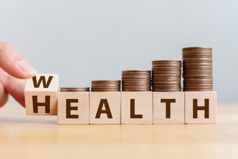 health to wealth wooden blocks