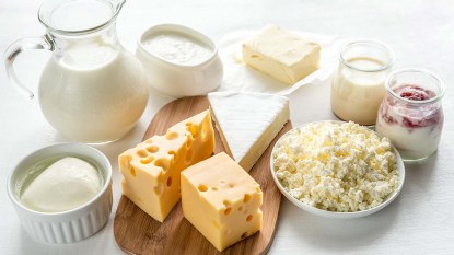 An assortment of dairy products