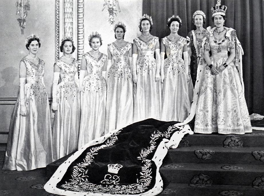 The Queen and her six maids of honor