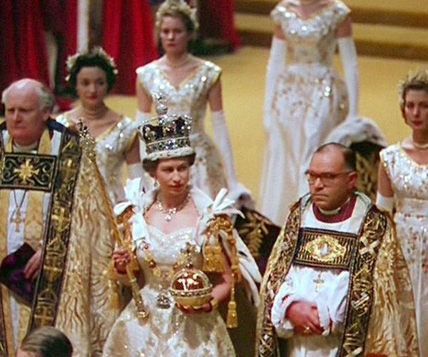 The Queen during her coronation