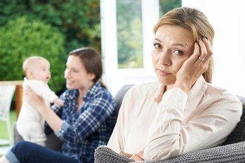 Mature Woman Jealous Of Mother With Young Baby