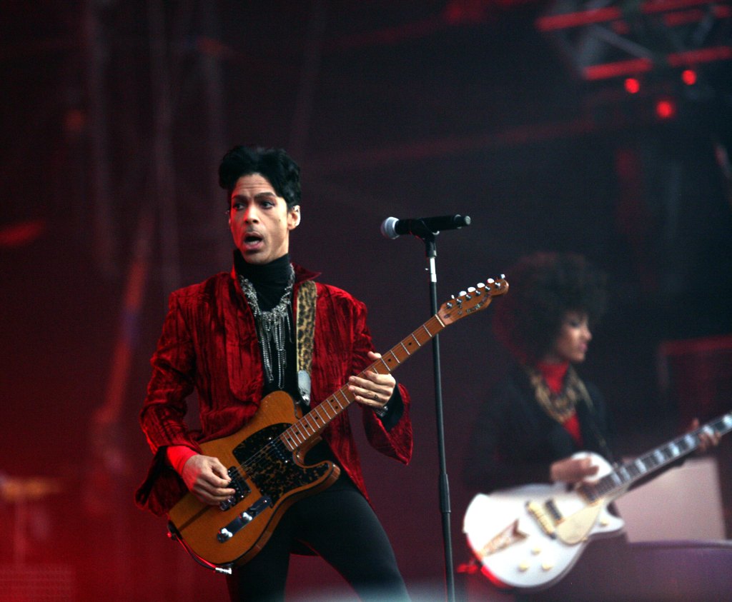 The rock/ pop/ funk musician Prince in concert at the annual Sziget Festival in Budapest, Hungary, on Tuesday, August 9, 2011