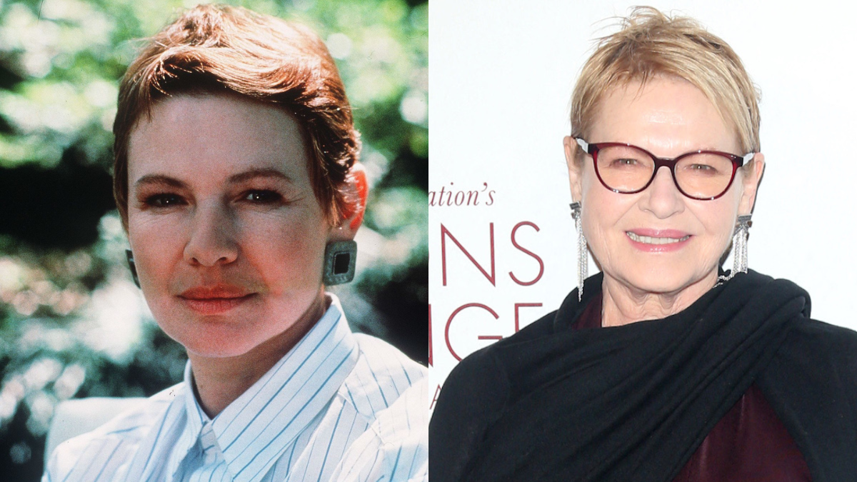 Side-by-side of actress Dianne Wiest in the '80s and now