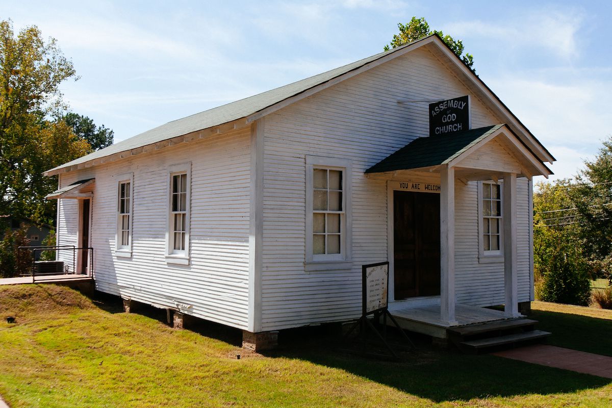 Exterior of the church that Elvis' family attended