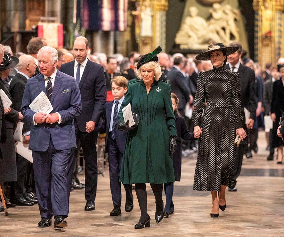 Royal family members at Prince Philip's memorial service