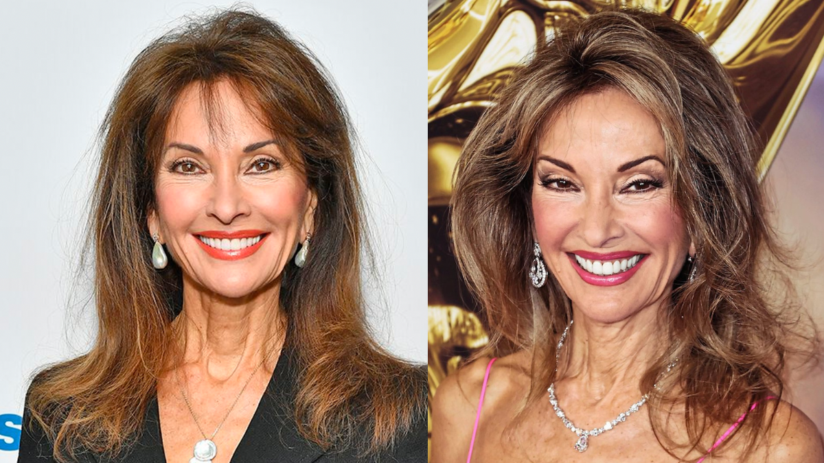 Actress Susan Lucci before and after changing hairstyle