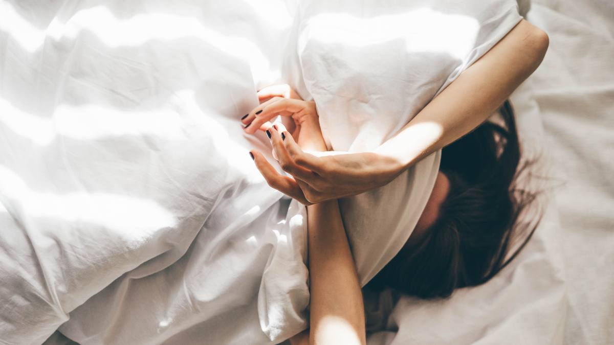 Woman struggling with sleep