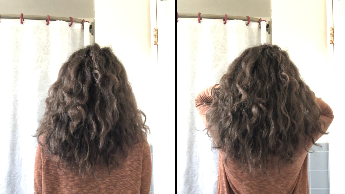 kıvırcık saçlar için çanak yönteminin sonuçları - 2 resimli kolaj