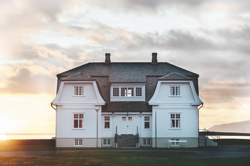 White,Beautiful,House,In,Iceland.,North,Iceland.