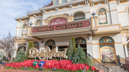 Pigeon Forge, TN: December 28, 2019: Dollywood theme park in the city of Pigeon Forge. Dollywood is a major tourist attraction in Tennessee.
