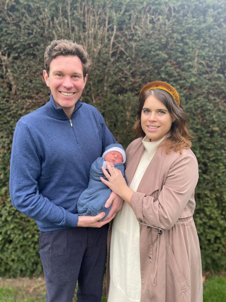 Princess Eugenie and Jack Brooksbank present their new born son, August Philip Hawke Brooksbank, London, UK - 20 Feb 2021