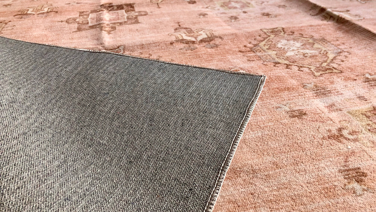 underside of a washable rug