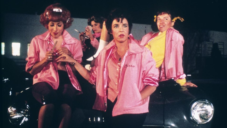 Actresses Jamie Donnelly, Stockard Channing, Dinah Manoff, and Didi Conn in Grease - 1978