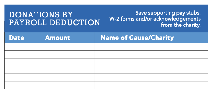 Donations by payroll deduction infographic