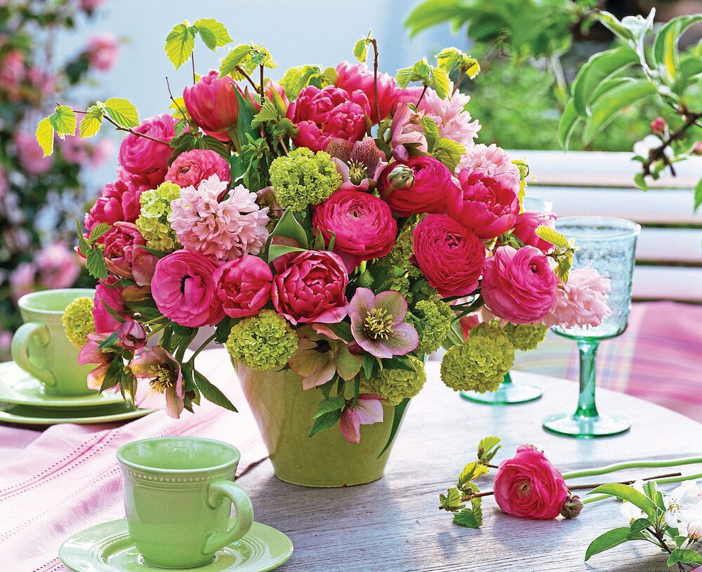 bouquet of fluffy pink flowers