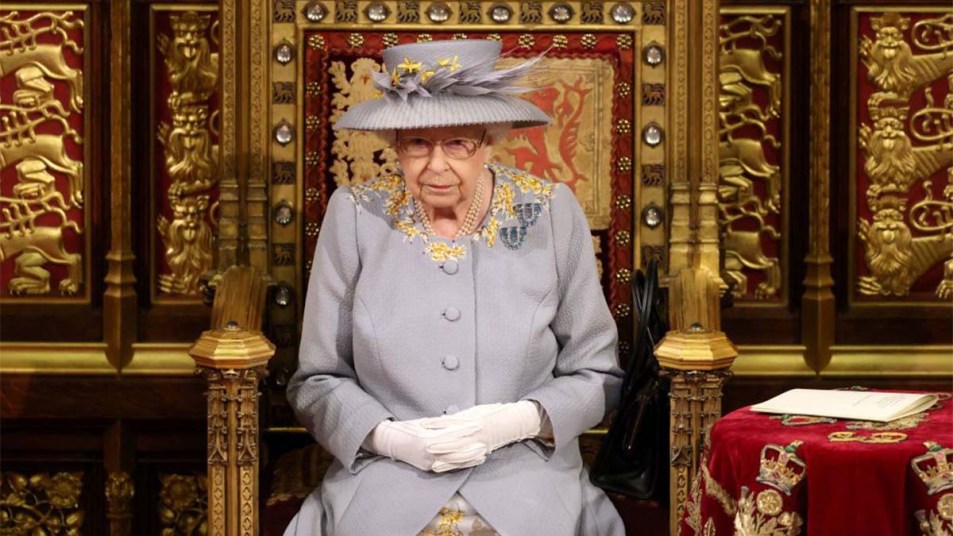 Queen Elizabeth during the 2021 opening of Parliament