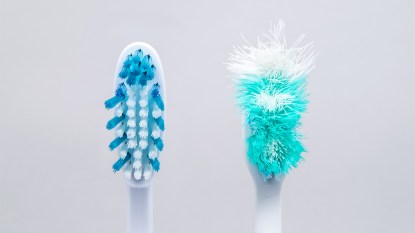 Used old and new toothbrush