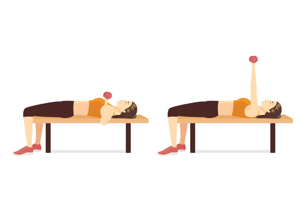 Sport,Woman,Doing,Single,Arm,Dumbbell,Bench,Chest,Press,Exercise