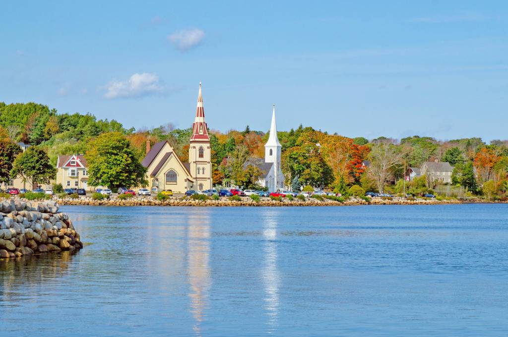 Three,Churches,Mahone,Bay,Nova,Scotia,Canada,-,Autumn,2020