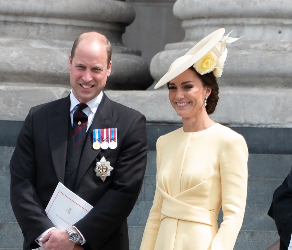 LONDON, UK. June 3, 2022: The Duke of Cambridge and The Duchess of Cambridge leaving the National Service of Thanksgiving to celebrate the Platinum Jubilee, St Paul's Cathedral. Pic: Paul Smith