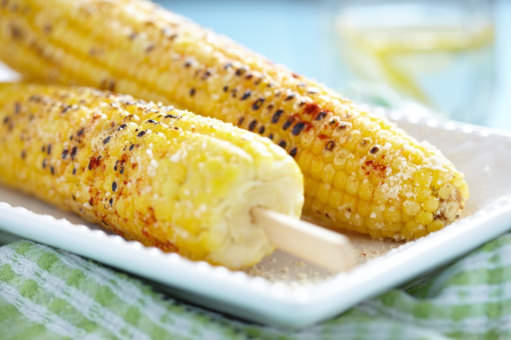 Parmesan Corn on the cob on a plate