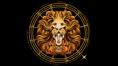 Illustration of Leo woman with lion